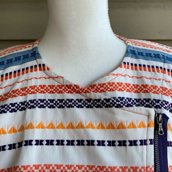 •Trina Turk• Beatrix Woven Moto Zip Jacket-Size 6 - Picture 6 of 11